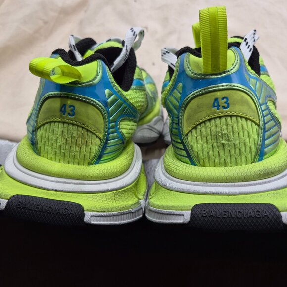 Balenciaga 3XL sneakers in neon yellow and blue mesh MENS SIZE 43 US 10 - Picture 7 of 8